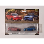 Hot Wheels 1:64 2 pack Premium - Mitsubishi Lancer Evolution IX Wagon + Subaru Forester STI 2004